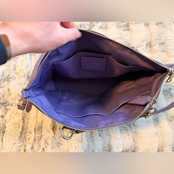 Coach Lavender Leather Tote Bag - Picture 8 of 11